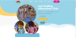 Just Kidding After School club - Web Design | SEO | Leaflet Design